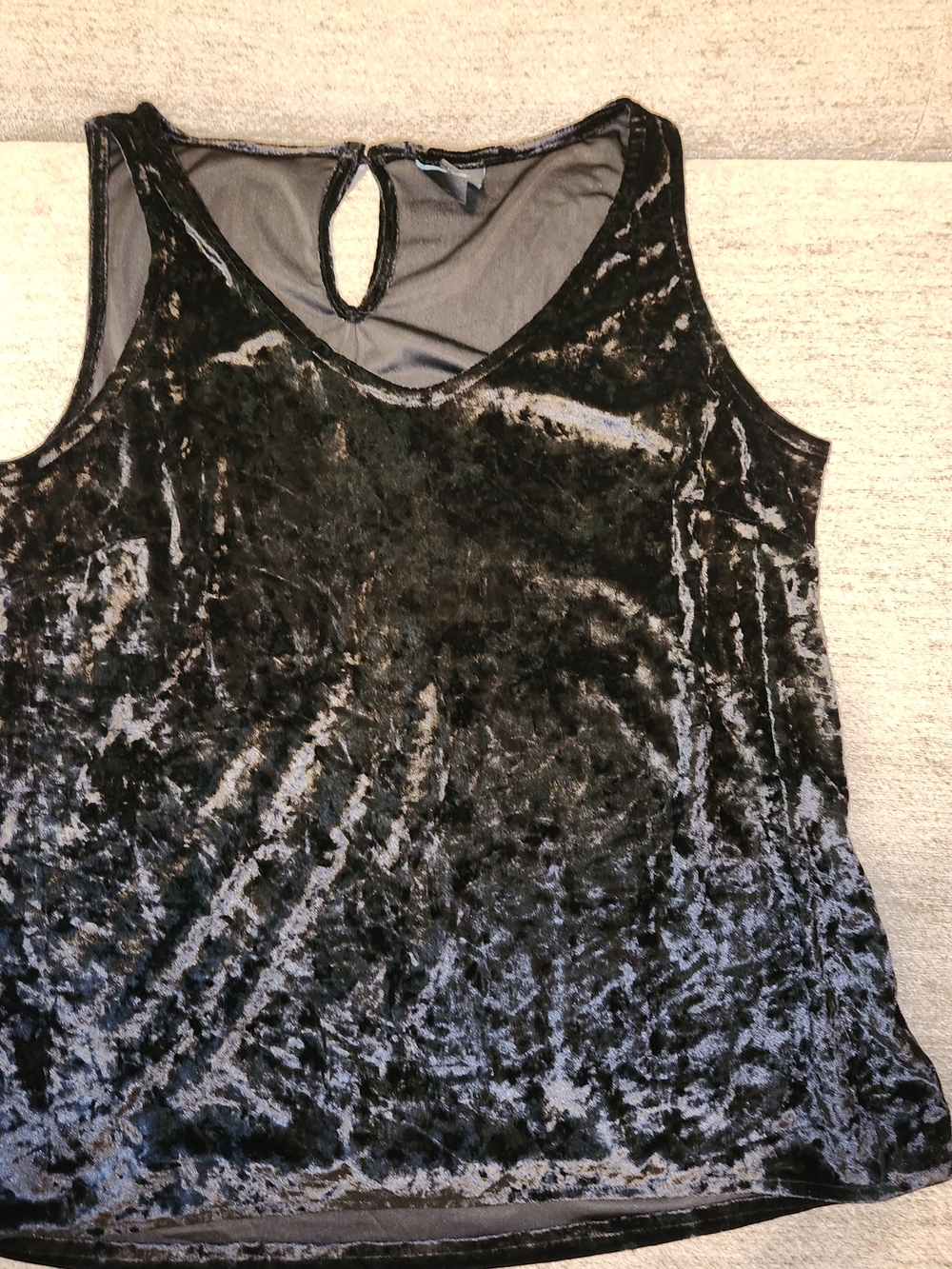 Women's Cynthia Rowley Sleeveless Crushed Velvet Top Sz M Medium
